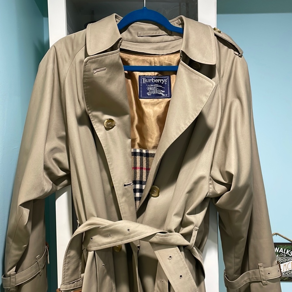 Classic Burberry khaki trench coat